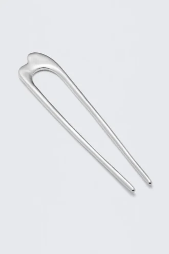 Sculptural Metal Hair Pin – Silver Grey Sculptural Metal Hair Pin – Silver Grey