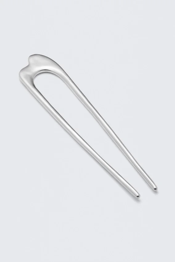 Sculptural Metal Hair Pin – Silver Grey Sculptural Metal Hair Pin – Silver Grey