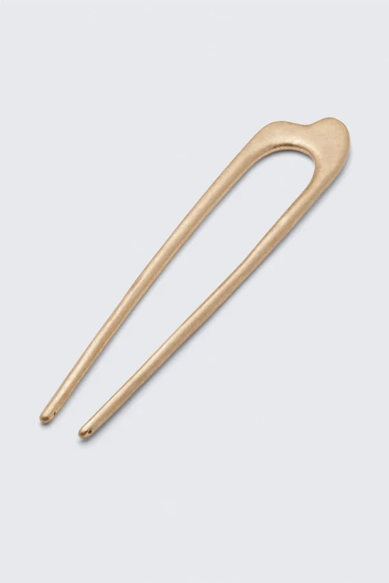 Sculptural Metal Hair Pin – Warm Gold Sculptural Metal Hair Pin – Warm Gold