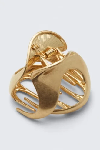 Sculptural Mini Hair Claw – Warm Gold Sculptural Mini Hair Claw – Warm Gold