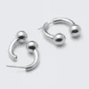 Sculptural Open-Ended Hoop Earrings – Silver Sculptural Open-Ended Hoop Earrings – Silver