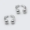Sculptural Open-Ended Hoop Earrings – Silver Sculptural Open-Ended Hoop Earrings – Silver