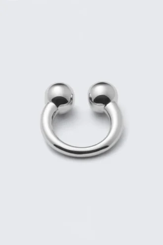 Sculptural Open-Ended Ring – Silver