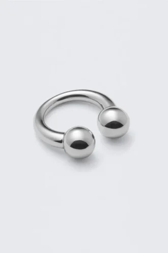 Sculptural Open-Ended Ring – Silver