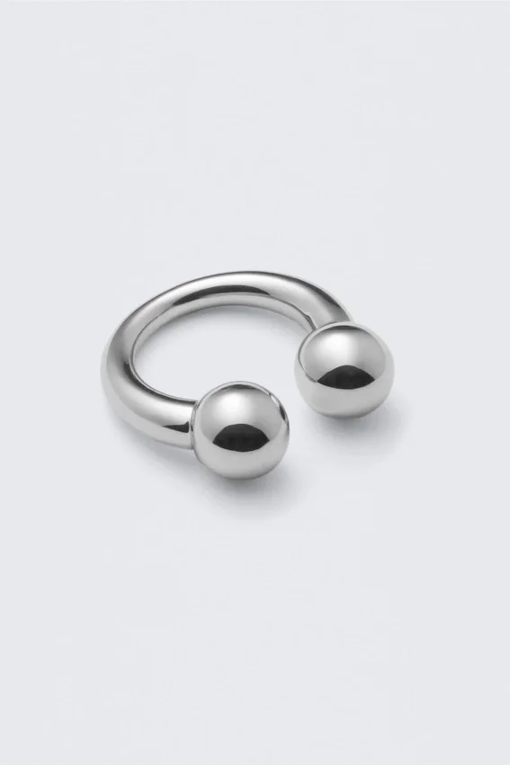 Sculptural Open-Ended Ring – Silver Sculptural Open-Ended Ring – Silver