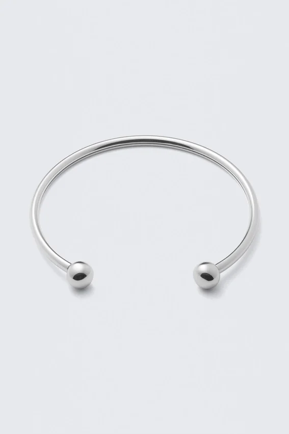 Sculptural Polished Open Necklace – Silver Sculptural Polished Open Necklace – Silver