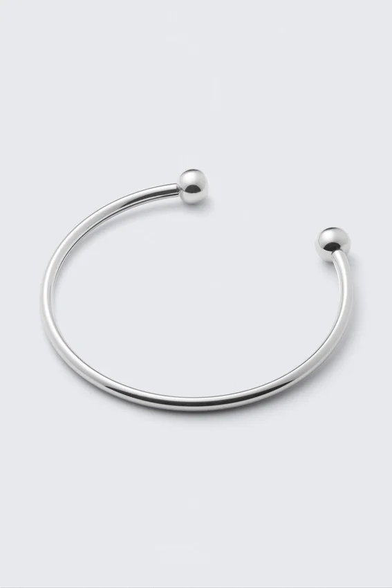 Sculptural Polished Open Necklace – Silver Sculptural Polished Open Necklace – Silver
