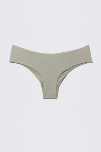Seamless Hipster Bikini Bottoms – Khaki Green