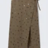 Sequin Wrap Midi Skirt – Dark Mole Sequin Wrap Midi Skirt – Dark Mole