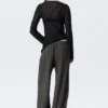 Sheer Asymmetric Boat-Neck Top – Black Sheer Asymmetric Boat-Neck Top – Black