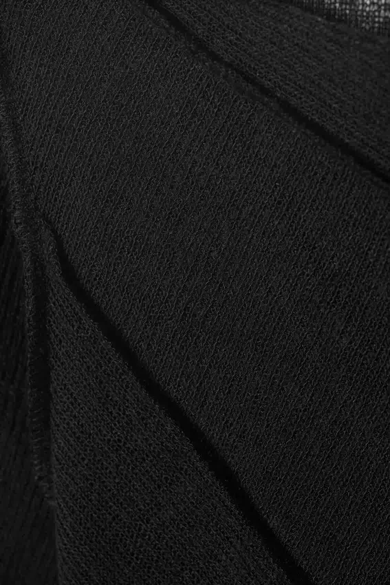Sheer Asymmetric Boat-Neck Top – Black Sheer Asymmetric Boat-Neck Top – Black