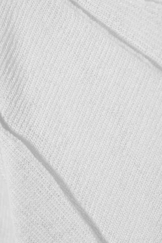 Sheer Asymmetric Boat-Neck Top – Light Beige Sheer Asymmetric Boat-Neck Top – Light Beige