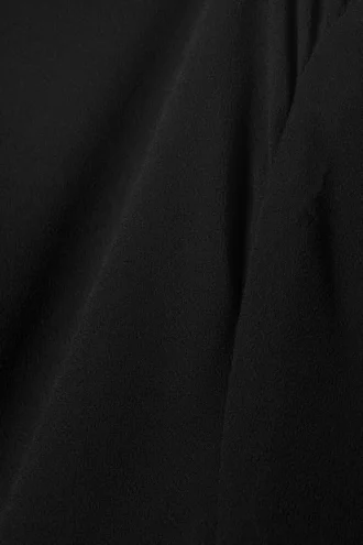 Sheer Asymmetric Long-Sleeved Blouse – Black