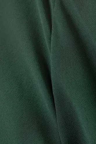 Sheer Asymmetric Long-Sleeved Blouse – Petrol