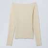 Sheer Boatneck Long Sleeve – Light Beige Sheer Boatneck Long Sleeve – Light Beige