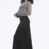 Sheer Cotton Knit Maxi Skirt – Black Sheer Cotton Knit Maxi Skirt – Black