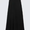 Sheer Cotton Knit Maxi Skirt – Black Sheer Cotton Knit Maxi Skirt – Black
