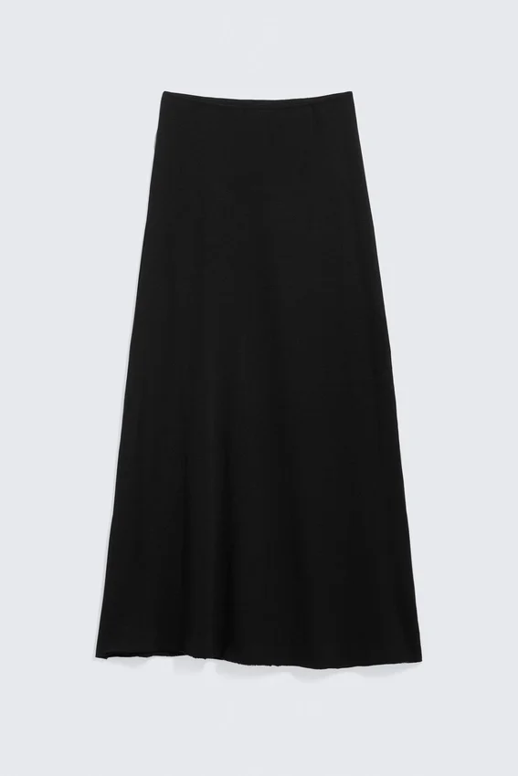 Sheer Cotton Knit Maxi Skirt – Black Sheer Cotton Knit Maxi Skirt – Black