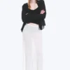 Sheer Cotton Knit Maxi Skirt – White Sheer Cotton Knit Maxi Skirt – White