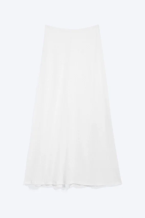 Sheer Cotton Knit Maxi Skirt – White Sheer Cotton Knit Maxi Skirt – White