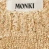 Sheer Knitted Sequined Mini Dress – Golden Beige Sheer Knitted Sequined Mini Dress – Golden Beige