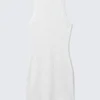 Sheer Knitted Sequined Mini Dress – Silver Sheer Knitted Sequined Mini Dress – Silver