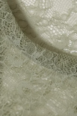 Sheer Lace Sleeveless Tank Top – Khaki Green