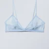 Sheer Lace Triangle Bra – Light Blue Sheer Lace Triangle Bra – Light Blue