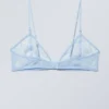 Sheer Lace Triangle Bra – Light Blue Sheer Lace Triangle Bra – Light Blue