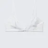 Sheer Lace Triangle Bra – White