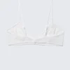 Sheer Lace Triangle Bra – White