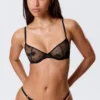 Sheer Lace Underwire Bra – Black Sheer Lace Underwire Bra – Black