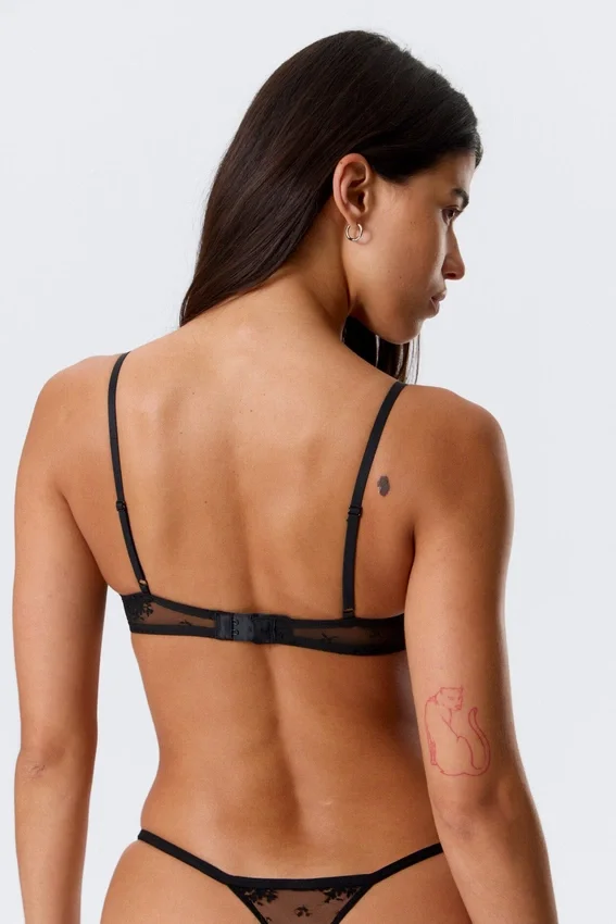 Sheer Lace Underwire Bra – Black Sheer Lace Underwire Bra – Black