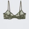Sheer Lace Underwire Bra – Dark Khaki Green Sheer Lace Underwire Bra – Dark Khaki Green