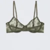 Sheer Lace Underwire Bra – Dark Khaki Green Sheer Lace Underwire Bra – Dark Khaki Green