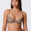 Sheer Lace Underwire Bra – Dusty Grey Sheer Lace Underwire Bra – Dusty Grey