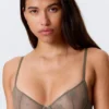 Sheer Lace Underwire Bra – Dusty Grey Sheer Lace Underwire Bra – Dusty Grey