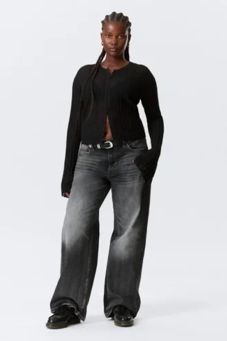 Sheer Linen-Blend Cardigan – Black Sheer Linen-Blend Cardigan – Black