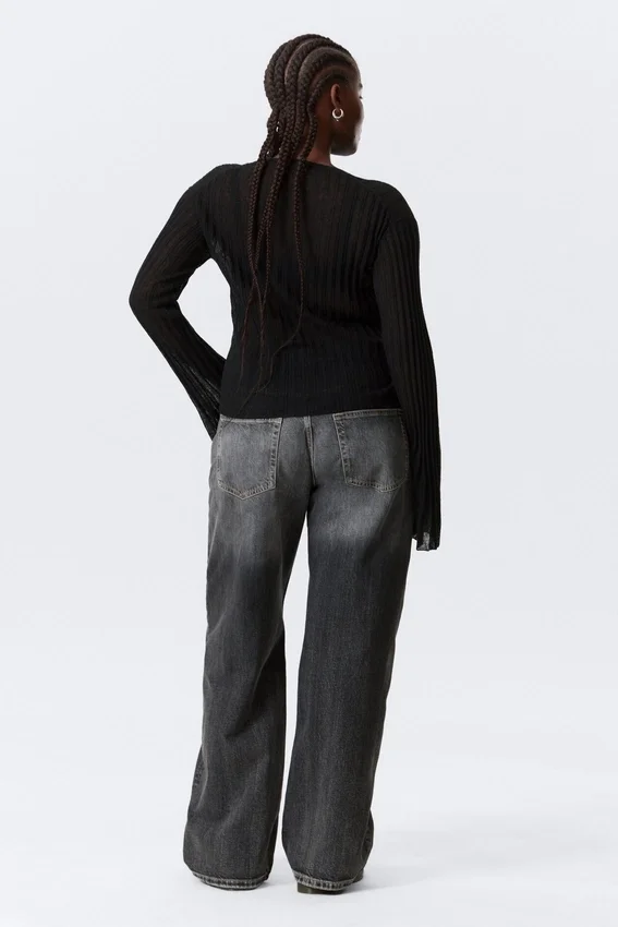 Sheer Linen-Blend Cardigan – Black Sheer Linen-Blend Cardigan – Black