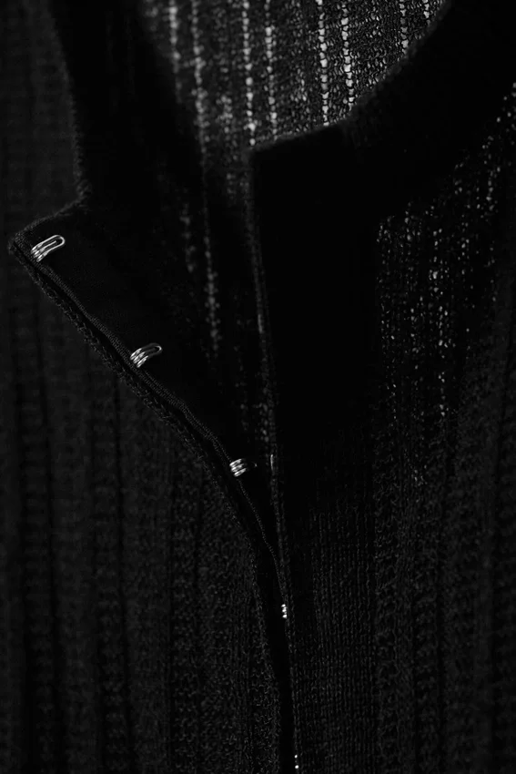 Sheer Linen-Blend Cardigan – Black Sheer Linen-Blend Cardigan – Black
