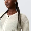 Sheer Linen-Blend Cardigan – Ecru