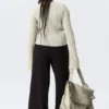 Sheer Linen-Blend Cardigan – Ecru