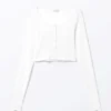 Sheer Ribbed Cardigan – White