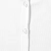Sheer Ribbed Cardigan – White