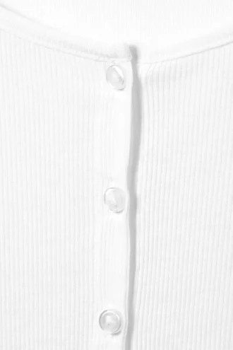 Sheer Ribbed Cardigan – White