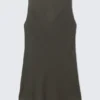 Sheer Sleeveless Boat-Neck Mini Dress – Dark Grey Sheer Sleeveless Boat-Neck Mini Dress – Dark Grey