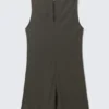 Sheer Sleeveless Boat-Neck Mini Dress – Dark Grey Sheer Sleeveless Boat-Neck Mini Dress – Dark Grey