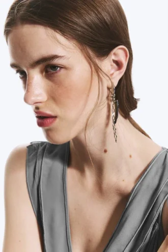 Shell Pendant Earrings – Black/Silver/Pearl