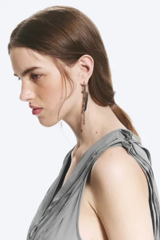 Shell Pendant Earrings – Black/Silver/Pearl