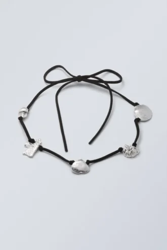 Shell Pendant Necklace – Black